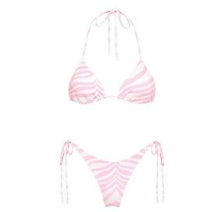Pink Zebra Triangle Bikini